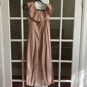 Dusty Pink One Shoulder Jumpsuit